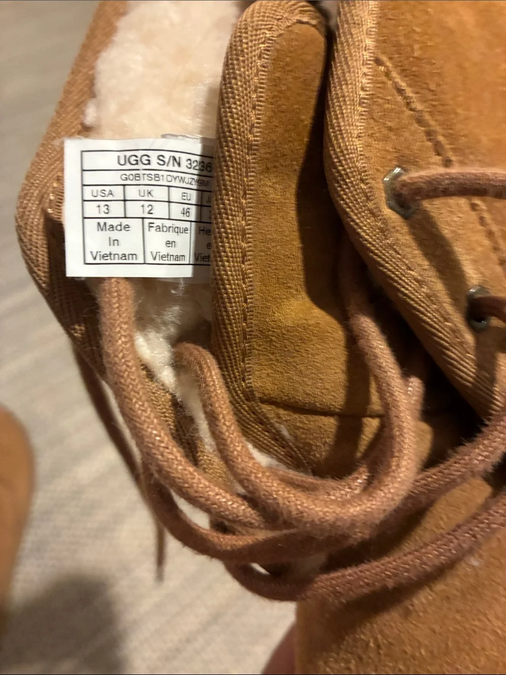 UGG Men's Chestnut Suede Chukka Boots with Shearling Lining